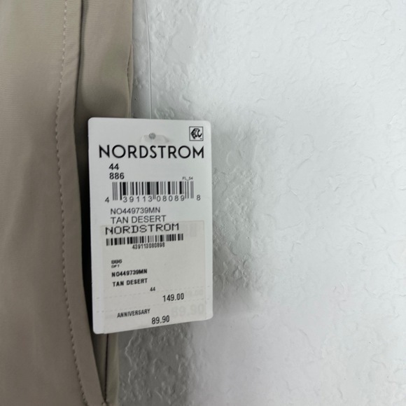 Nordstrom Pants Mens 44W Tan‎ Flat Front Performance Tech Smart Golf Athleisure - Picture 6 of 9